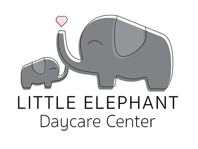 Little Elephant Daycare Center branding design graphic design illustration illustrator logo minimal vector