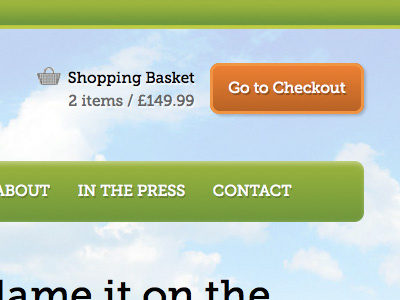 E-commerce / Shopping Basket checkout green menu orange shopping basket sky