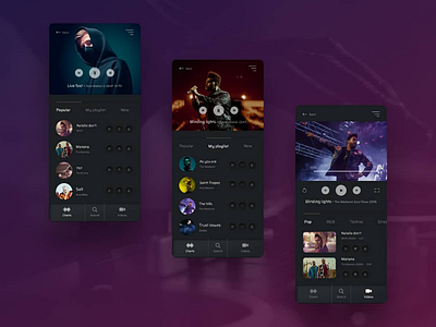 Concept of music player concept design mobile design music player ui web design