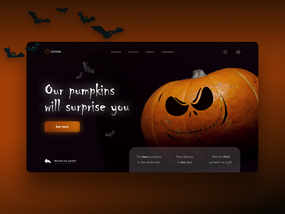 Concept Ecofarm Helloween concept design first page helloween ui web design