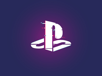 PlayStation logo design glitch illustration logo design playstation poster design typography