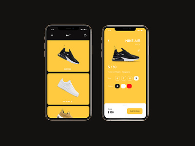 Nike App Concept UI layout design mobile app design mobile ui nike shoes ui ui design website design