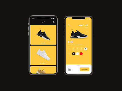 Nike App Concept UI layout design mobile app design mobile ui nike shoes ui ui design website design