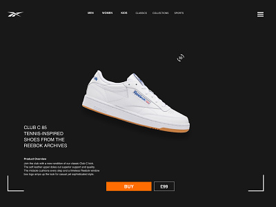 Reebok Web Concept UI concept design layout design reebok shoes ui ui design website design