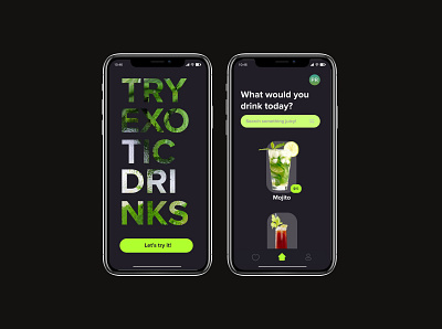 Exotic Drinks App Concept UI app concept design drink exotic layout design mobile typography ui ui design