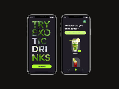 Exotic Drinks App Concept UI