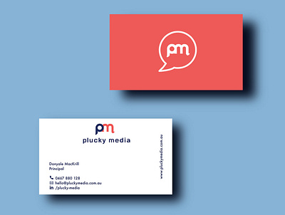 Plucky Media Business Card branding business card design logo vector