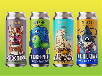 Unleashed Brewing Co. Beer Label Design