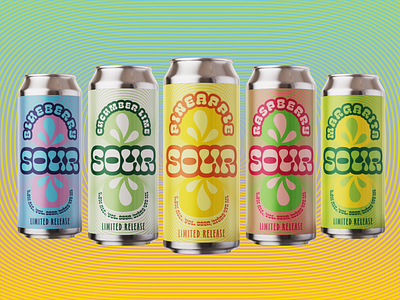 Sour Beer Series for Cliffside Brewing Co. alcohol beer beer label craft beer illustration