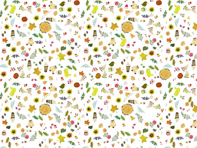 One of the presents for my birthday’s friends. Wrapping paper. autumn design illustration minimal pattern vector wrapping paper