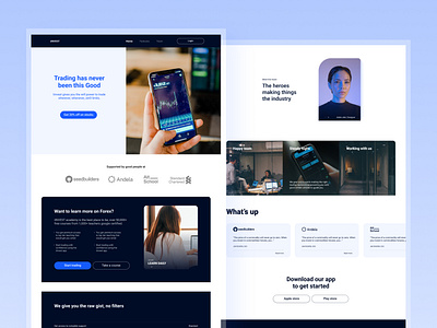 Landing page for iINVEST graphic design product ui ux