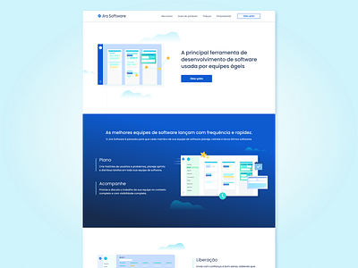 Jira landing page redesign flat flat illustration gradient illustration interface jira landing page rede redesign study system uidesign visualdesign web webdesign