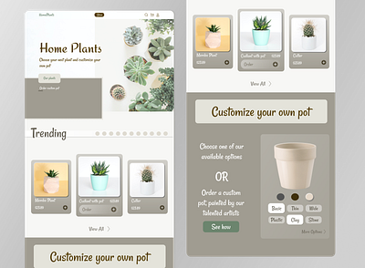 Home Plants Design branding design landing page design ui web