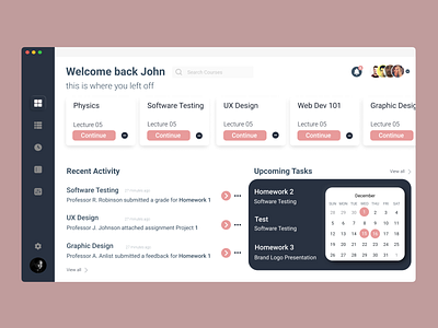 University Courses Dashboard