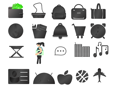 Icon Premium black white icon set symbol