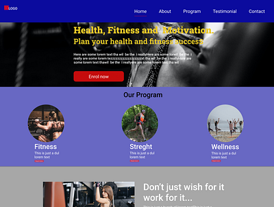Fitness Program Landing Page fitness landingpage webdesign