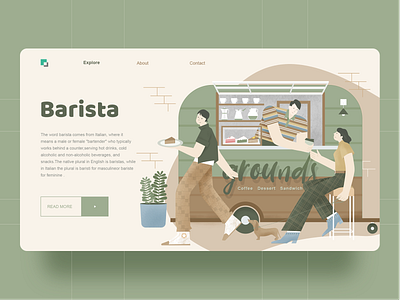 coffee truck illustration web