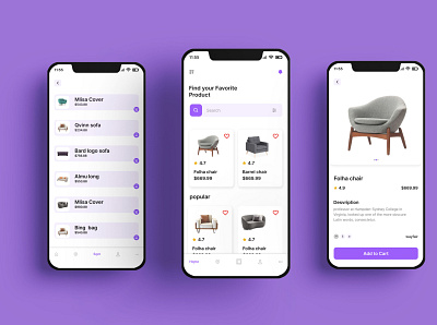 Furniture & Home Decor Mobile App UI UX Design app uxdesign