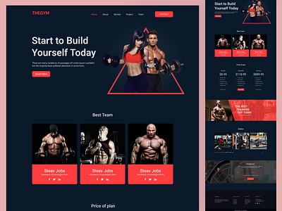 Fitness and Gym Landing Page fitness gym landingpage uxdesigner