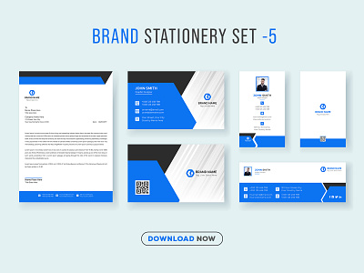 Brand Identity Set and Stationery Design banner brand branding business business card company corporate design facebook cover graphic design id card letterhead logo print ready print template promotional social stationery vector web banner