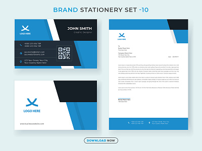 Brand Identity Set and Stationery Design branding brandingidentity business business card corporate creative design flyer template graphicdesign identity letterhead logo minimalist modern new stationery vector