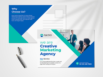 Creative Agency Post Card Template branding business business card card corporate digital marketing graphic design post post card maker real estate template