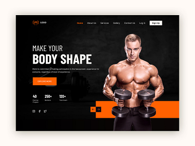 GYM: Fitness Web Homepage Design app app ui fitness gym healthy hero section homepage interface landing page minimal ui ui design ux web web design website design workout