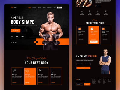 GYM: Fitness Web Landing Page Website appui creativepeoples exercise fitness fitness club fitnesslandingpage healthlandingpage healthy herosection hieveryone home page interface landingpagedesign nutrition productdesign uidesign uxdesign webdesign websitedesign workout
