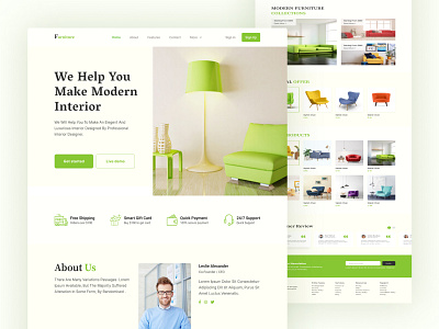 Furniture e-commerce Website Landing Page clean e commerce furniture app furniture design furniture landing page furniture website futniture homepage interface interior agency interior design interior landing page landing page ui ux web app web design web design agency website design