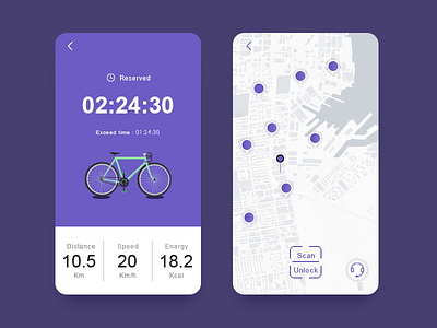 P2 Bike-sharing App app ui