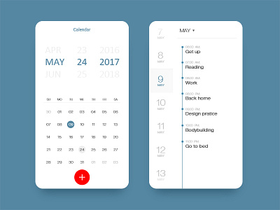 P5 Calendar APP app ui