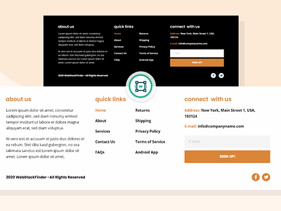 WebStockFinder – Footer Template 1 footer footer design footer template design latest design lifestyle design make website design webdesign