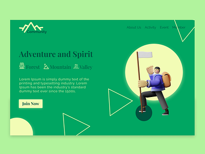 Adventure and Spirit adventure community spirit uiuxdesign webdesign