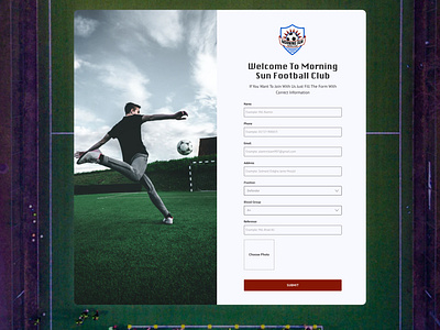 Football club joining form #DailyUI