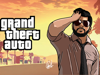 GTA SAN Style design grandtheftauto gta gta5 gtasan illustration photomanipulation photoshop sketch sketchbook