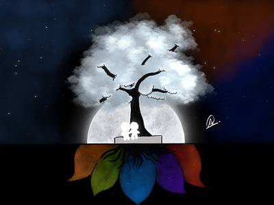 Eternal Tree adobe corel painter design illustration poster procreate tree