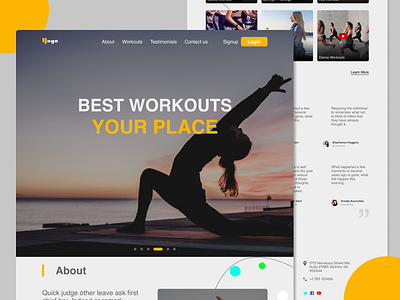 Yoga Web landing page design exercise fashion fashion illustration landing page design landingpage minimal trending trendy design ui uidesign uiux ux web design website work workout yoga