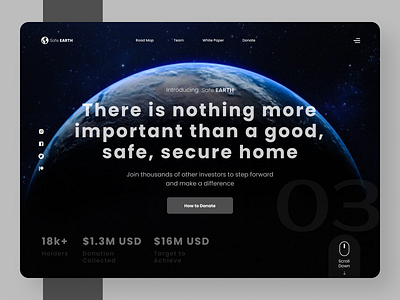 Save planet Earth - Landing Page