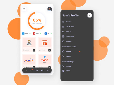 Health Tracker App - Concept app design app ui branding cardio design doctor fashion graphic design health home page landing page design logo mobile mobile app screen tracker trendy design ui uiux ux