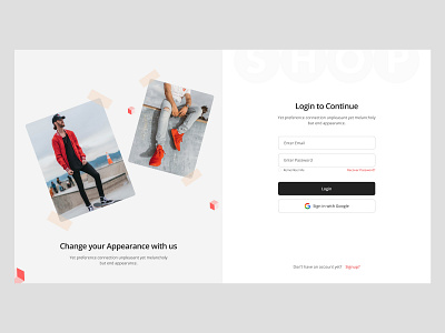 Fashion Landing page login design fashion landing page landingpage login mens fashion trendy design ui ui ux designer uiux ux website website landing page