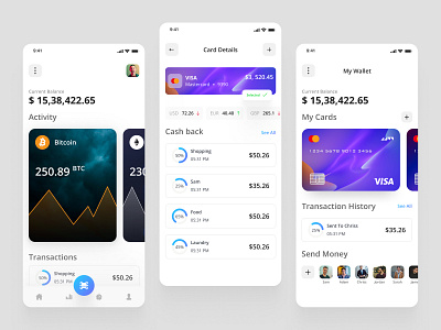 Digital Currency - Mobile App app design binance bitcoin btc cards crypto crypto currency currency digital currency digital wallet eth finance mobile app mobile app design ui uiux ux wallet