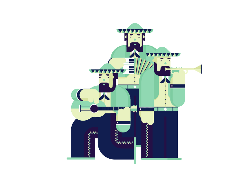 Bisbee Mariachi Festival icon ux typography ui design wow creative augmented ai musicians singers music mariachi festival logo branding vector flat character illustration