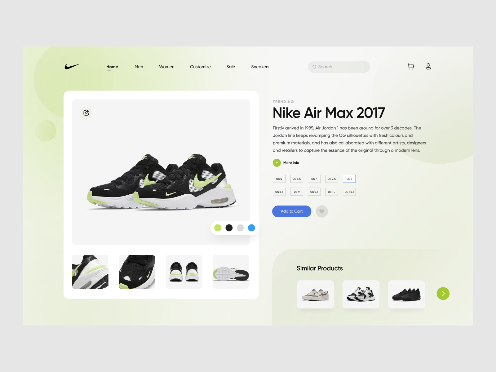 Nike UI Concept by swati panchal on Dribbble