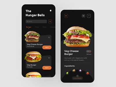 The Hunger Bells app application design illustration logo mobile mobile app ui uiux ux