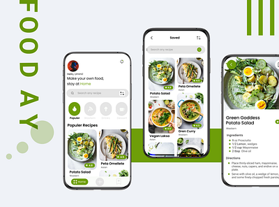 food recipes app app design design graphic design illustration ui ui design uiux ux web
