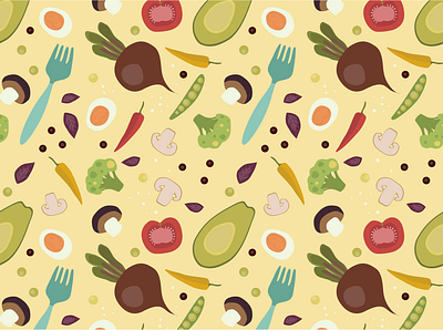 Veggies bright color flat design pattern vegetables yellow