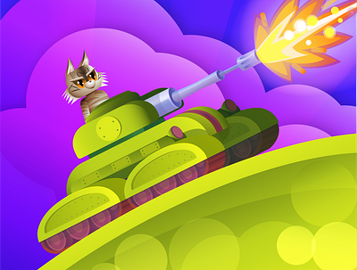 Tank&Cats Wars app art cat illustration illustrator tank vector vector illustration wars