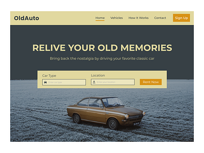 OldAuto - Classic Car Rental Landing Page Exploration