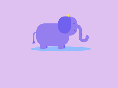 Elephant and little bird illustration