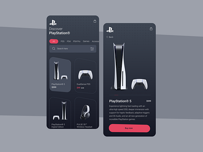 Sony PlayStation 5 online-shop (Concept) app concept design minimal sony ui
